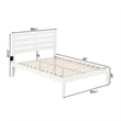 Pemberly Row Farmhouse Wood Full Bed with USB Charging Station in White