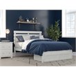 Pemberly Row Farmhouse Solid Wood Full Bed with Foot Drawer in White