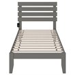Pemberly Row Farmhouse Oxford Solid Wood Twin Bed in Gray Finish