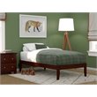 Pemberly Row Modern Solid Wood Twin Bed with USB Charger in Walnut