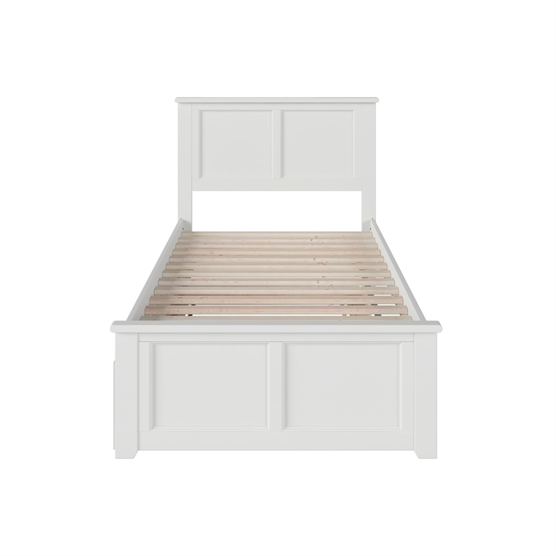 Pemberly Row Madison Twin XL Platform Bed  & Twin XL Trundle in White