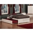 Pemberly Row Modern Wood Queen Platform Panel Bed with Trundle in White
