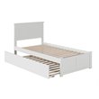 Pemberly Row Modern Solid Wood Twin XL Platform Bed w/ Twin XL Trundle in White