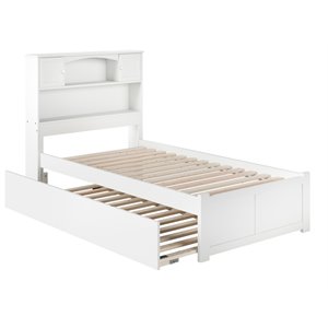 Pemberly Row Modern Twin XL Platform Storage Bed with Trundle in White
