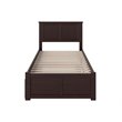 Pemberly Row Madison Twin XL Wood Platform Bed and Twin XL Trundle in Espresso