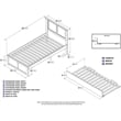 Pemberly Row Madison Twin XL Wood Platform Bed and Twin XL Trundle in White