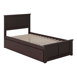 Pemberly Row Madison Twin XL Platform Bed  & Trundle in Espresso