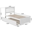 Pemberly Row Traditional Twin XL Platform Bed with Trundle in White