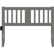 Pemberly Row Full Spindle Headboard with USB Turbo Charger in Gray