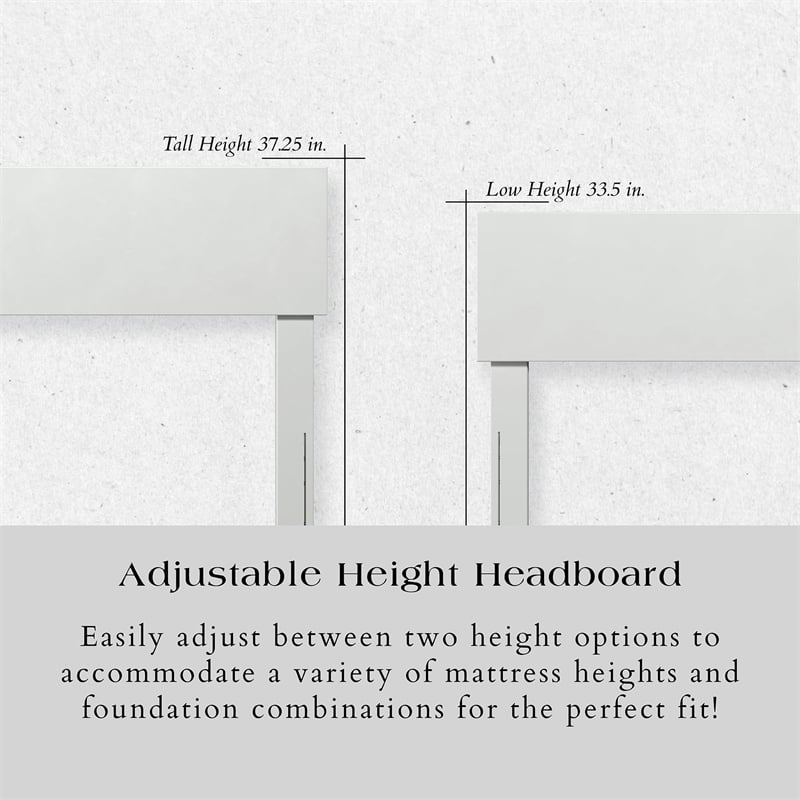 Pemberly Row Modern Wood Queen Bed with Footboard/Trundle in White