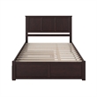Pemberly Row Madison Queen Wood Platform Bed and Twin XL Trundle in Espresso