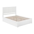 Pemberly Row Madison Queen Wood Platform Bed and Twin XL Trundle in White