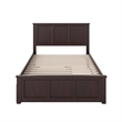 Pemberly Row Madison Queen Platform Bed & Twin XL Trundle in Espresso