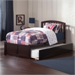 Pemberly Row Richmond Queen Wood Platform Bed and Twin XL Trundle in Grey