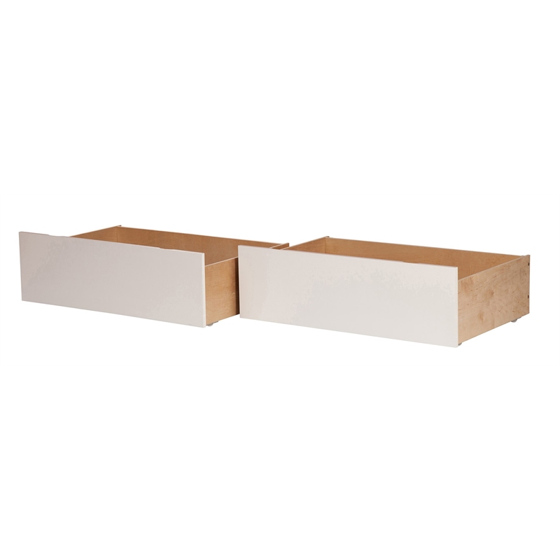 Pemberly Row Urban Queen King Bed Drawer in White (Set of 2)