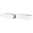 Pemberly Row Transitional Solid Wood Twin-Full Bed Drawer in White (Set of 2)