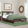 Pemberly Row Wood Queen Bed with Footboard/Twin XL Trundle in Walnut