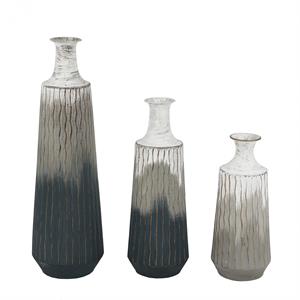 pemberly row modern metal ombre bottle vases in multi-color (set of 3)