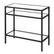 Pemberly Row 3-Shelf Metal Rectangular Side Table in Blackened Bronze