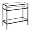 Pemberly Row 3-Shelf Metal Rectangular Side Table in Blackened Bronze