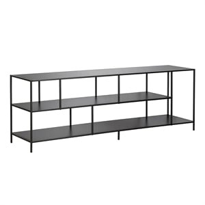 Pemberly Row Modern Wood/Metal TV Stand for TVs up to 70&quot in Black