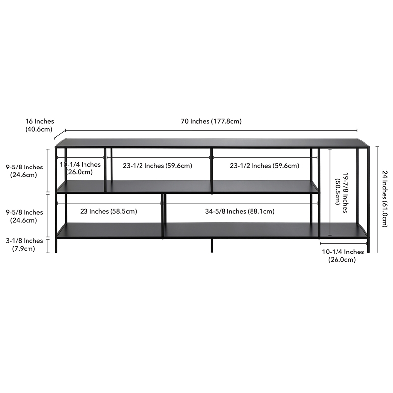 Pemberly Row Modern Wood/Metal TV Stand for TVs up to 70