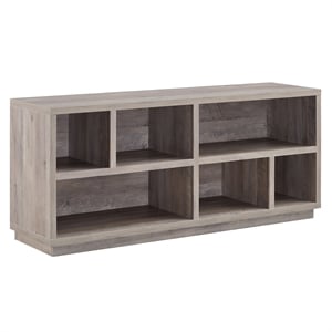 Pemberly Row Modern Wood TV Stand for TVs up to 58&quot in Gray Oak