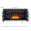 Pemberly Row TV Stand with Crystal Fireplace Insert in Black (TVs up to 55