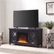 Pemberly Row TV Stand with Crystal Fireplace Insert in Black (TVs up to 55