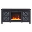 Pemberly Row TV Stand with Crystal Fireplace Insert in Black (TVs up to 55