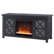 Pemberly Row TV Stand with Crystal Fireplace Insert in Black (TVs up to 55