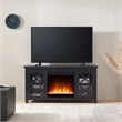 Pemberly Row TV Stand with Crystal Fireplace Insert in Black (TVs up to 55