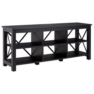 Pemberly Row Modern Farmhouse 58&quot TV Stand in Black (TVs up to 65&quot)