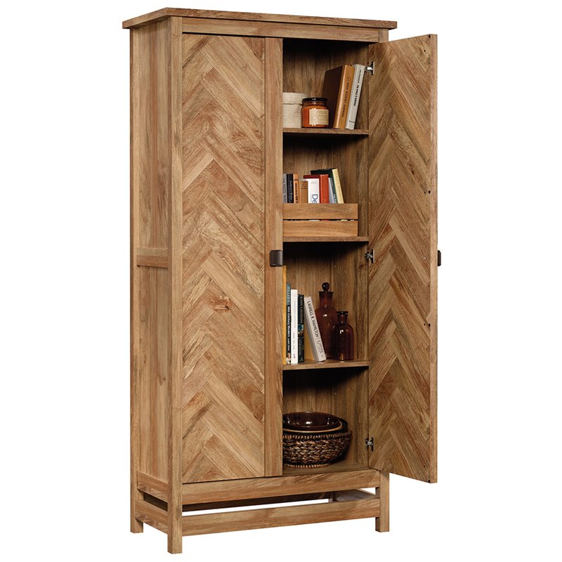 Pemberly Row Mid-Century Storage Cabinet in Sindoori Mango