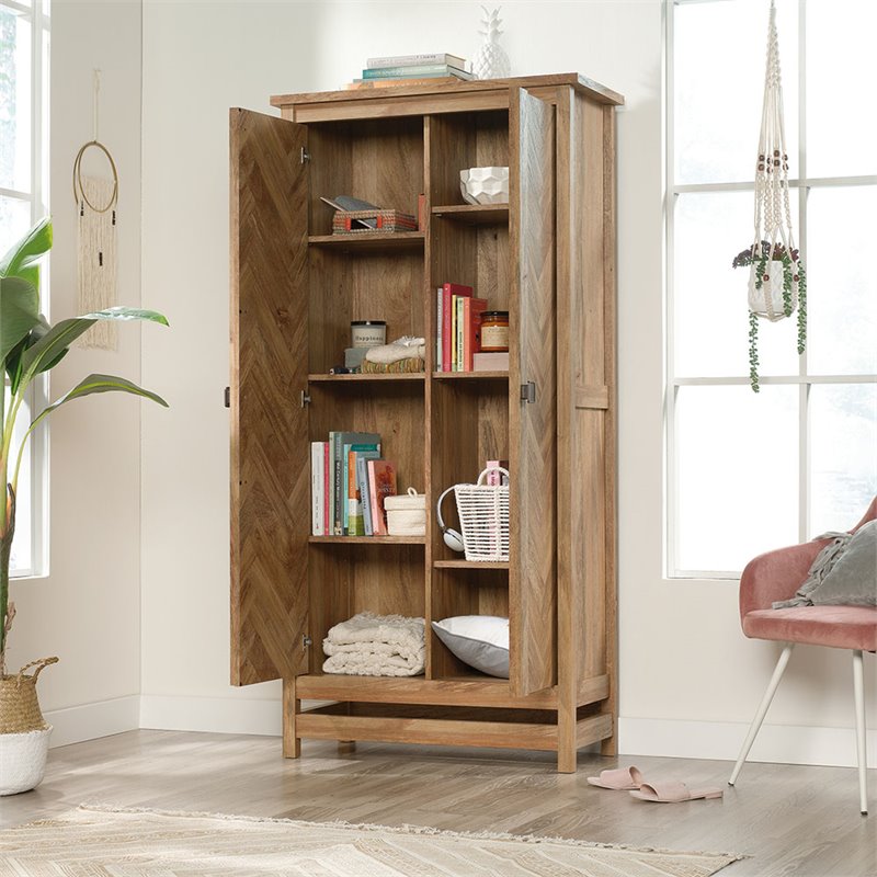 Pemberly Row Mid-Century Storage Cabinet in Sindoori Mango