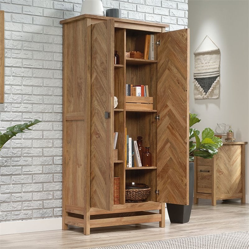 Pemberly Row Mid-Century Storage Cabinet in Sindoori Mango