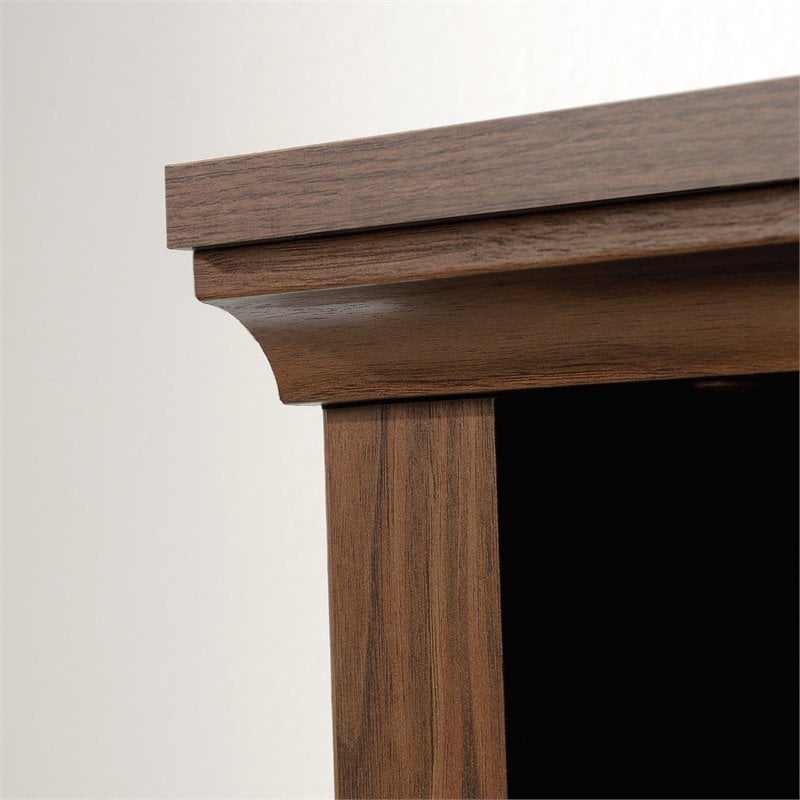Pemberly Row 3-Shelf Modern Engineered Wood Bookcase in Walnut