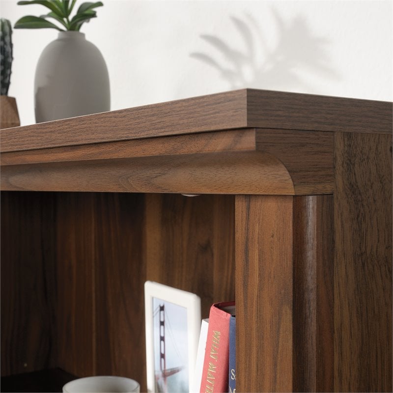 Pemberly Row 3-Shelf Modern Engineered Wood Bookcase in Walnut