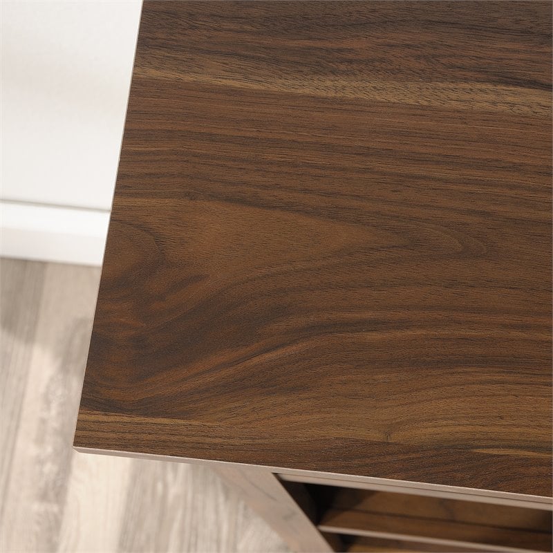 Pemberly Row 3-Shelf Modern Engineered Wood Bookcase in Walnut