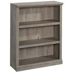 pemberly row contemporary 3-shelf wood bookcase in mystic oak