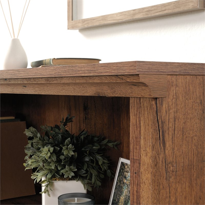 Pemberly Row 3-Shelf Modern Engineered Wood Bookcase in Vintage Oak