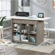 Pemberly Row Transitional Engineered Wood Craft Table in Oak