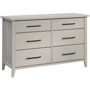 pemberly row engineered wood 6-drawer bedroom dresser in glacier oak