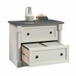 Pemberly Row Engineered Wood Filing Cabinet in Glacier Oak/Rosso Slate Accent