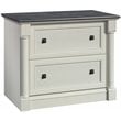 Pemberly Row Engineered Wood Filing Cabinet in Glacier Oak/Rosso Slate Accent