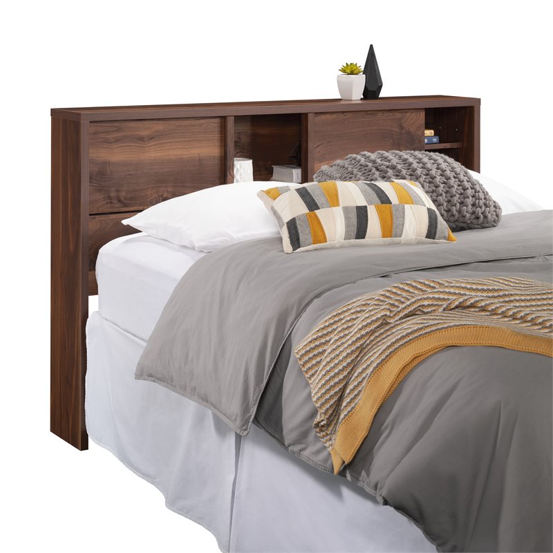 Pemberly Row Engineered Wood Full/Queen Headboard in Grand Walnut