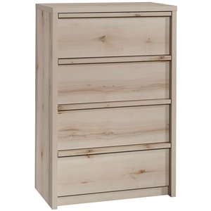 pemberly row engineered wood 4-drawer bedroom chest in pacific maple