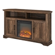 Pemberley Row Wood Rustic Oak TV Stand Corner Fireplace 54