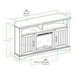 Pemberley Row Wood Rustic Oak TV Stand Corner Fireplace 54