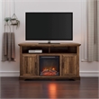 Pemberley Row Wood Rustic Oak TV Stand Corner Fireplace 54